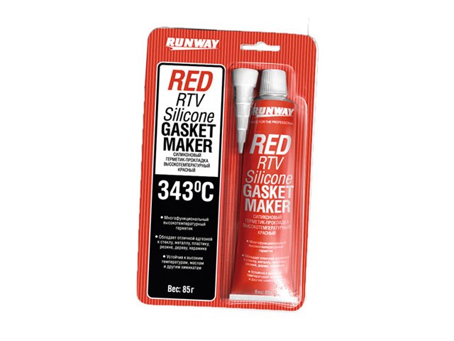герметик-прокладка RUNWAY, силикон, красный, 85 г
