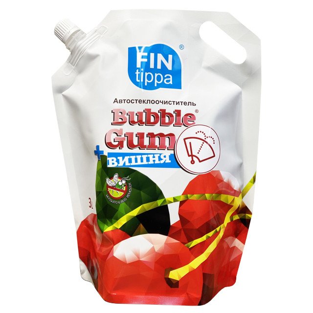 автоочиститель стекол FIN TIPPA Bubble Gum летний 3л дой-пак вишня